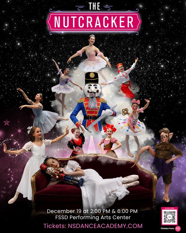 Poster for The Nutcracker ballet performance by NS Dance Academy.