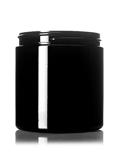 16oz Black PET Plastic Jar Container 89mm-400