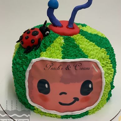 Birthday cake, bakery, peaches and cream , custom cake