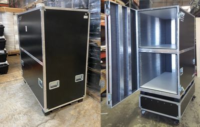 Custom metal crate on casters