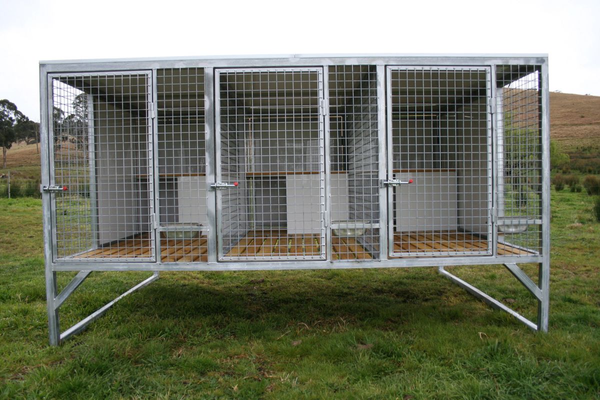 Heavy Duty 3 Bay Raised Kennel