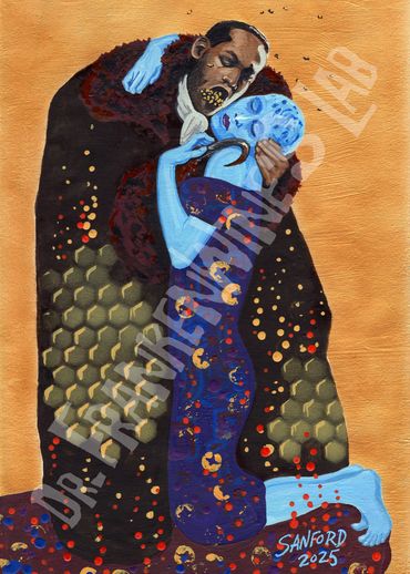 Candyman's Kiss Painting inspired by Gustav Klimt