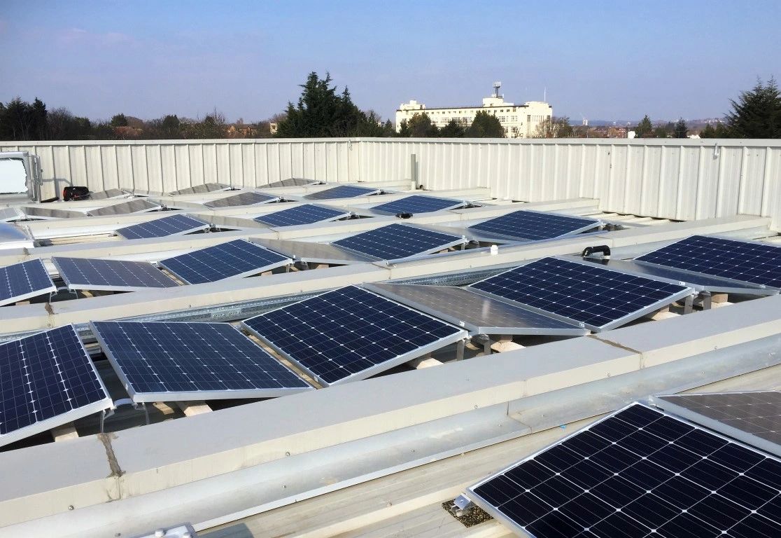 Solar panels on roof