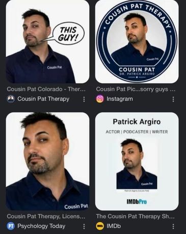 Cousin Pat is Patrick Argiro. Cousin Pat® is the trademarked and protected brand of Patrick Argiro. 