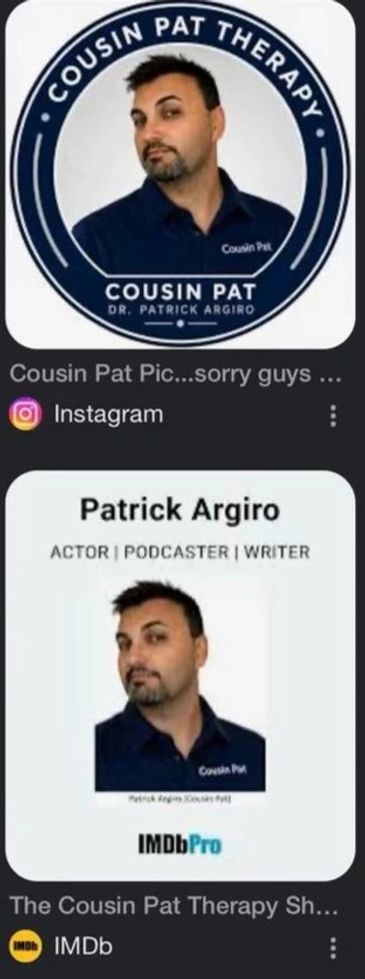 Cousin Pat is Patrick Argiro. Cousin Pat® is the trademarked and protected brand of Patrick Argiro. 