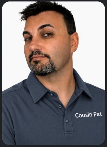Cousin Pat is Patrick Argiro. Cousin Pat Therapy Oregon. Cousin Pat Oregon. Cousin Pat off grey shir
