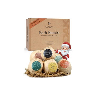 USA-made bath bombs gift set with organic ingredients for relaxing spa baths.