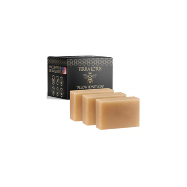 Organic Tallow Soap  Unscented Hydrating Bar with Castor Oil & Raw Honey Nourishing for Dark Spots 