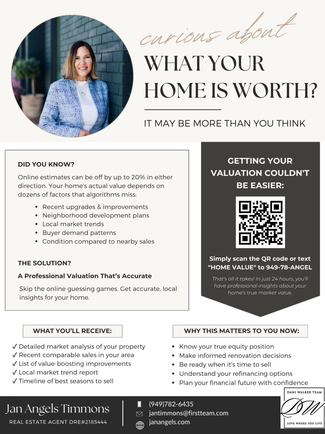 Real estate flyer offering accurate home valuation services.