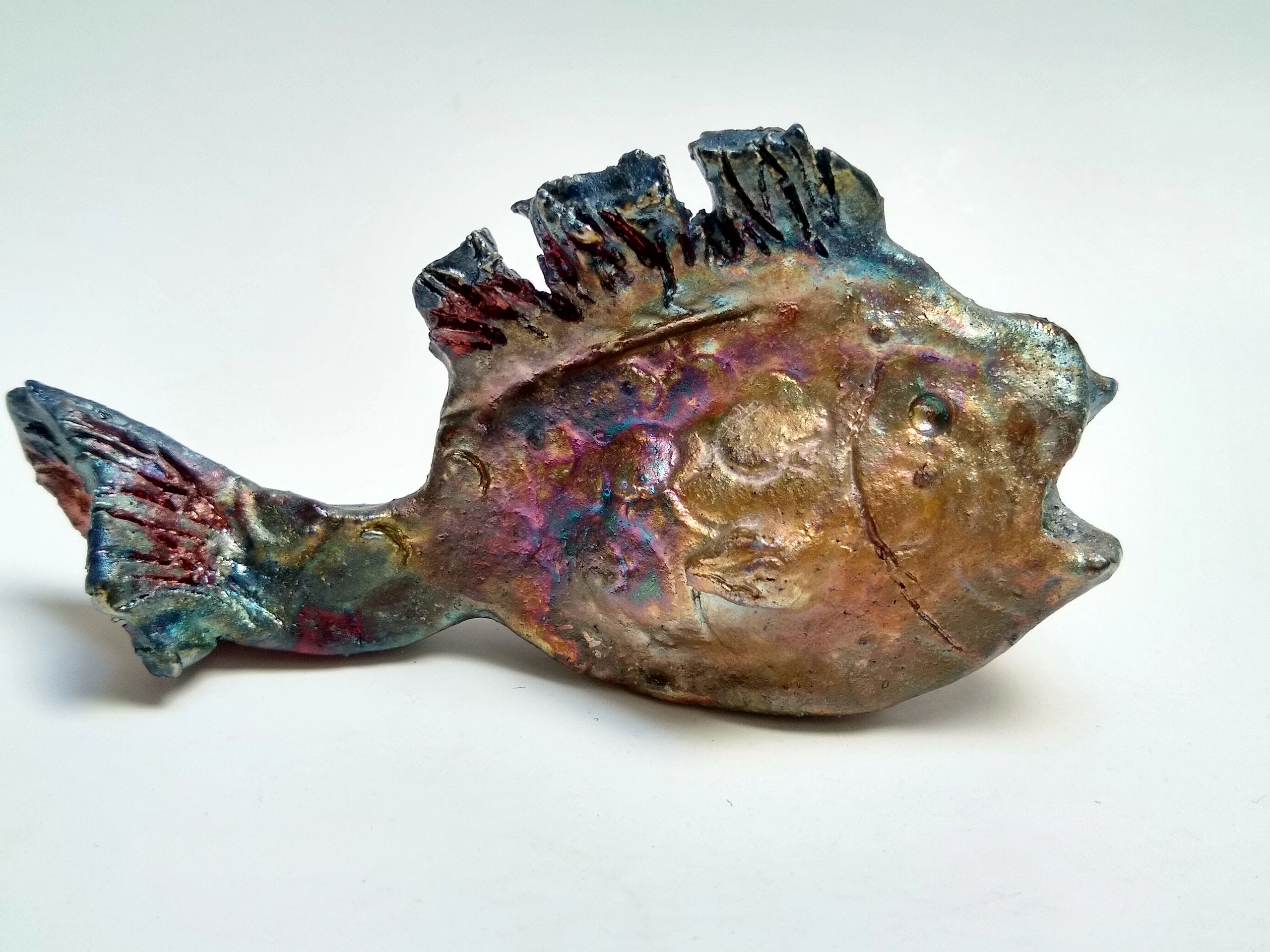 small Raku fired fish