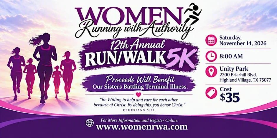 Flyer for 12th Annual Women Run/Walk 5K on Nov 14, 2026.
