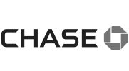 Chase bank logo with geometric design.