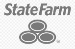 StateFarm logo in grayscale.