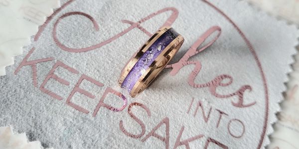 ladies ashes ring in purple