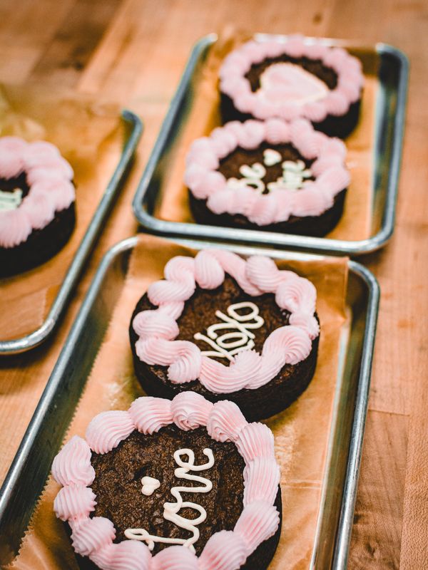 upgrade Valentine’s Day Brownies chocolate sweet  coffee  flower gift from a local coffee shop