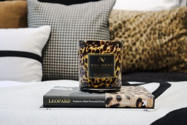 Leopard Glass Jar