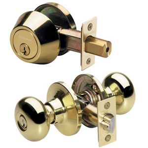 Master Polished Brass Door Lock and Deadbolt