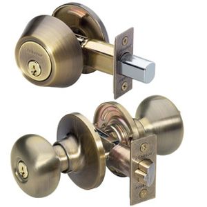 Master Antique Brass Door Lock and Deadbolt