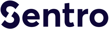 Logo of Sentro with stylized text and an abstract 'S' symbol.