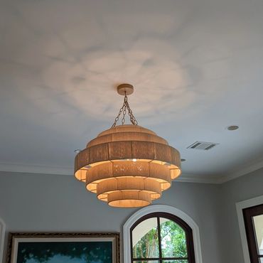 Light fixture installation in bedroom