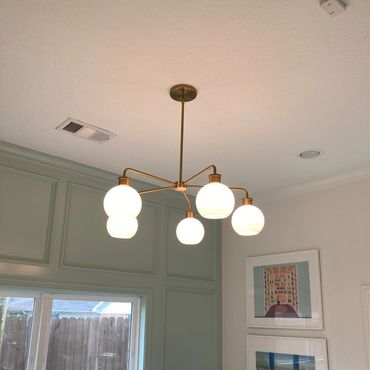 Light fixture installation in bedroom