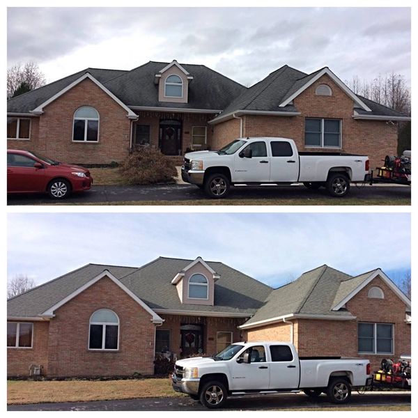 Roof Wash before and after pictures in Blackwood, NJ