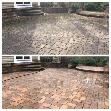 Paver Patio and retaining wall Pressure Washing in Sicklerville, NJ