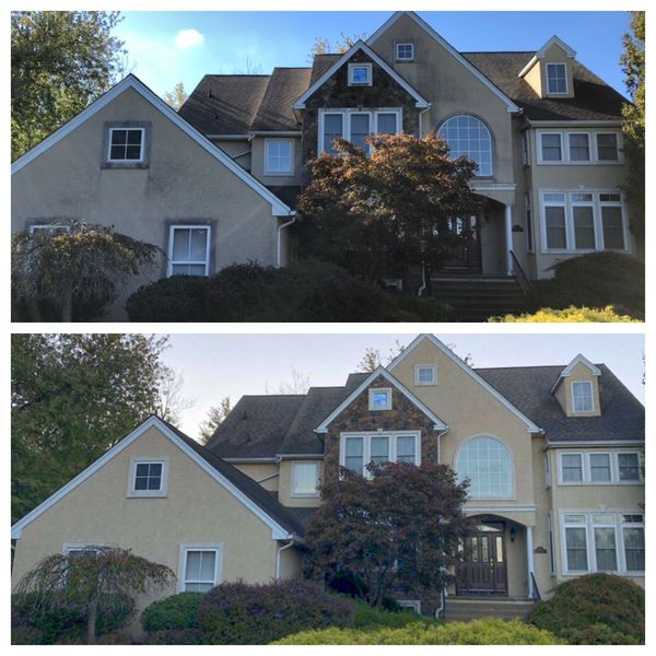 Stucco House, Walkway, Steps, and Patio cleaning in Cinnaminson, NJ