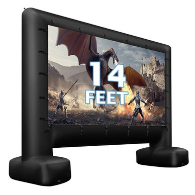 Inflatable outdoor movie screen with 14 feet display size.