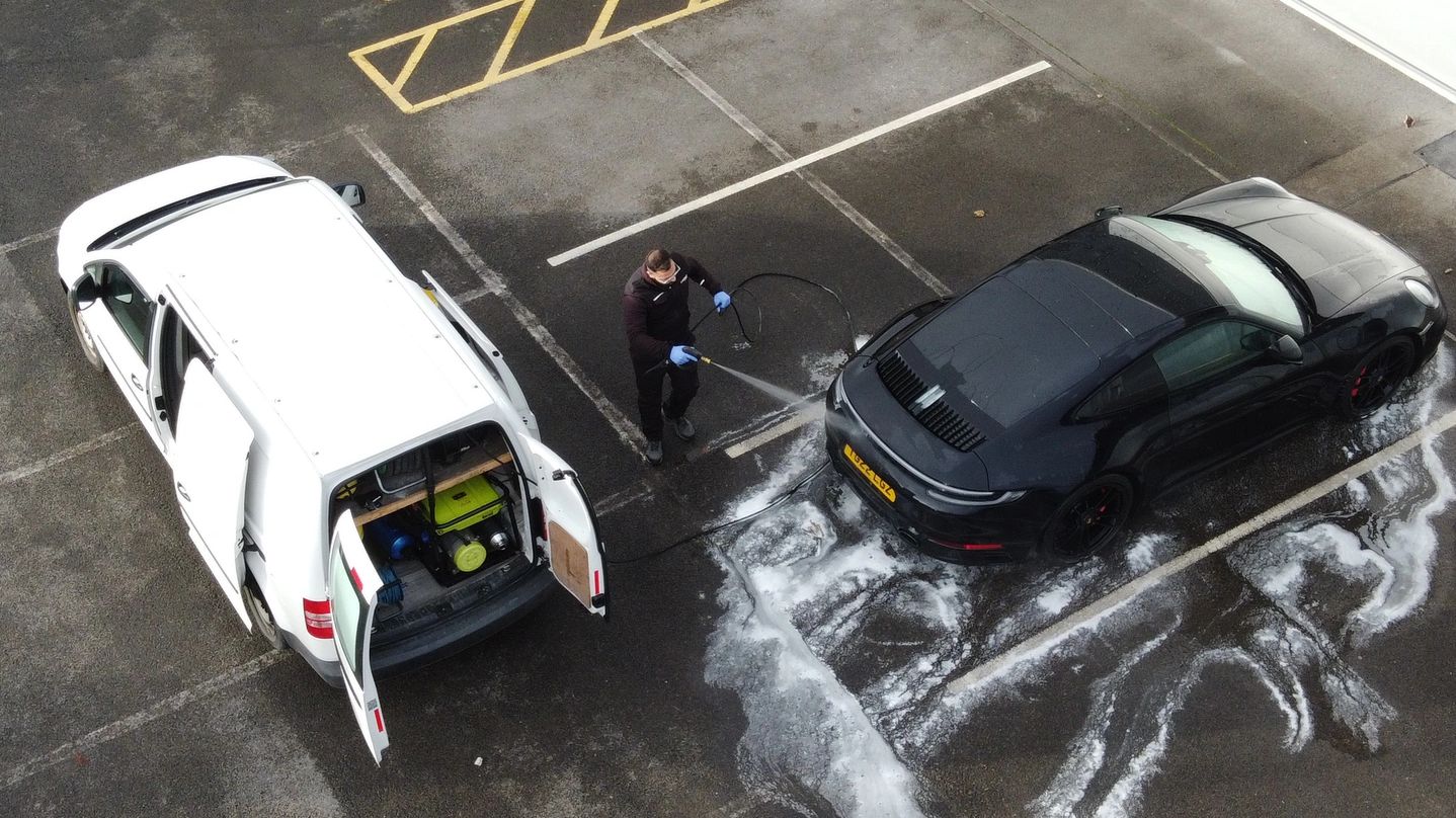 Pristine Porsche Detailing Expertly Washed by Skilled Detailer for Flawless Shine and Preservation