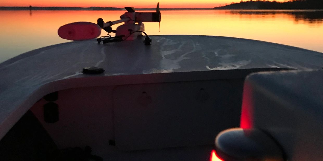 Sunrise fishing trip in The low country tidal creeks