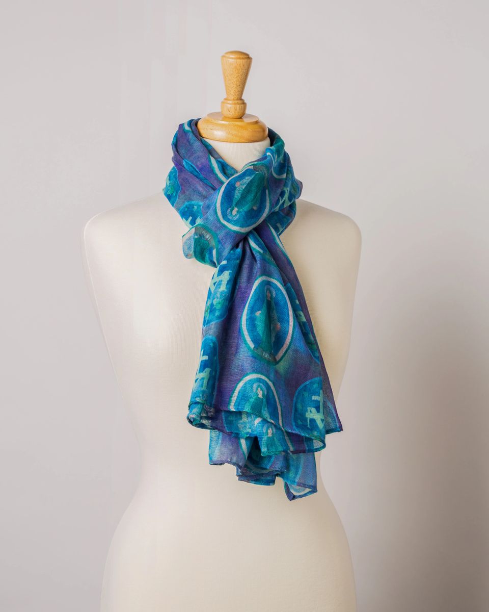 Miraculous Medal Scarf-Blue