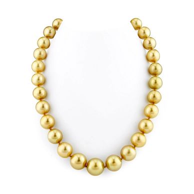 12-14mm Golden South Sea Cultured Pearl Necklace - AAA Quality, 20" Matinee Length