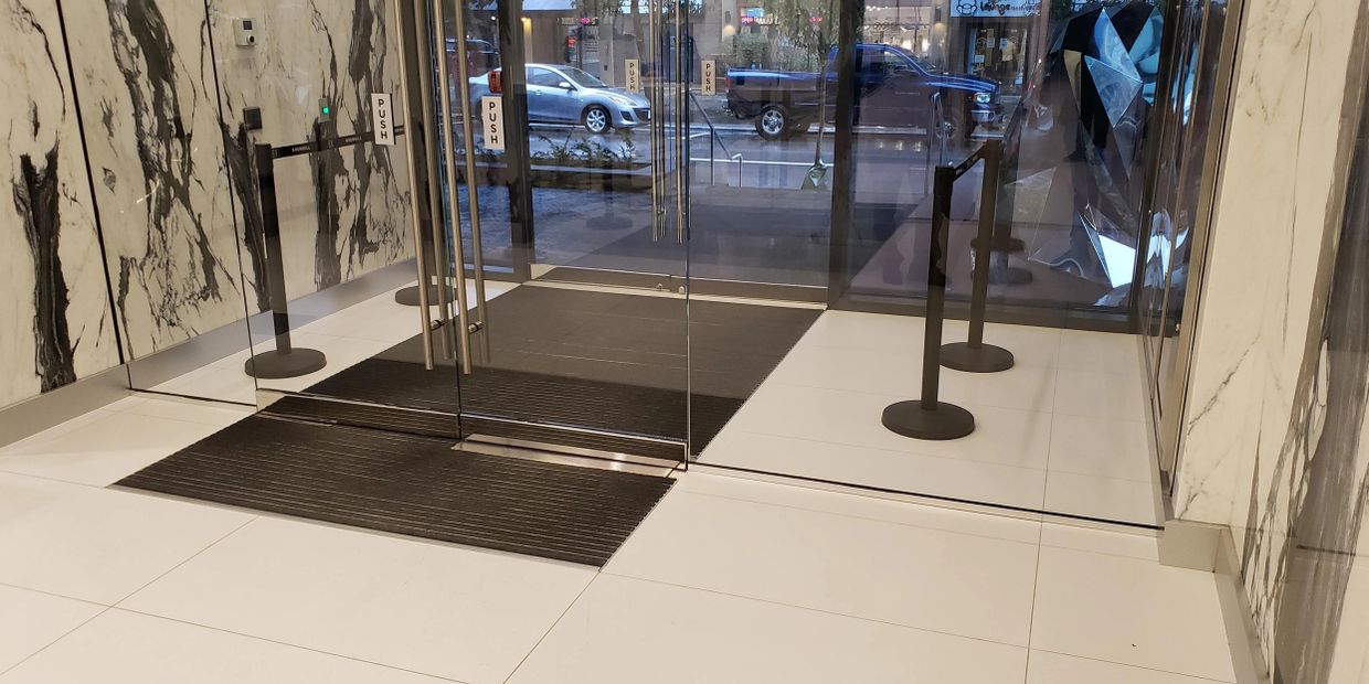 Floor mat - lobby entrance -Downtown Vancouver, BC