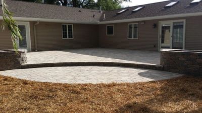 Landscape design, patio outdoor, brick laying