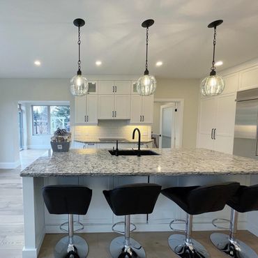 Beautiful large kitchen with granite counters and built in appliances in Conestoga 