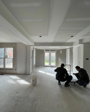 Laying out the new kitchen in a main floor reno we completed in cambridge 