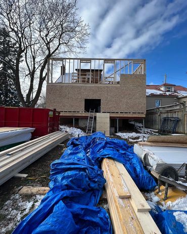 Kitchen and Primary bedroom addition being built on helical piers in Galt, Cambridge 