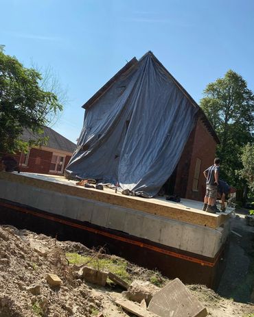Large 2 story addition starting to be framed in Westmount. Foundation is in and waterproofed 