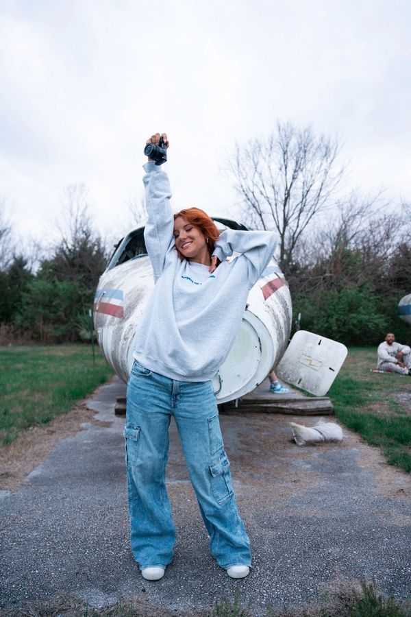 red head posing