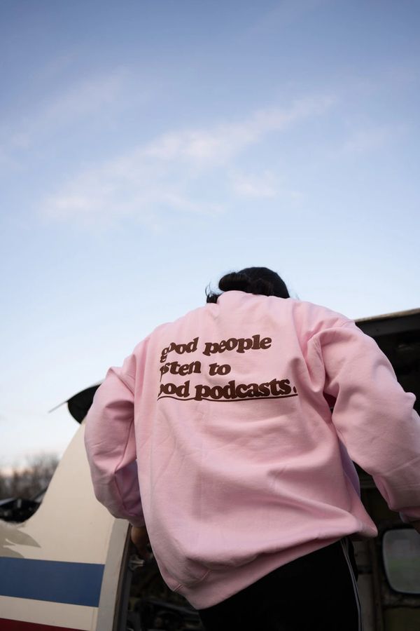 pink crewneck