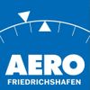 Aero Friedrichshafen logo on blue background.
