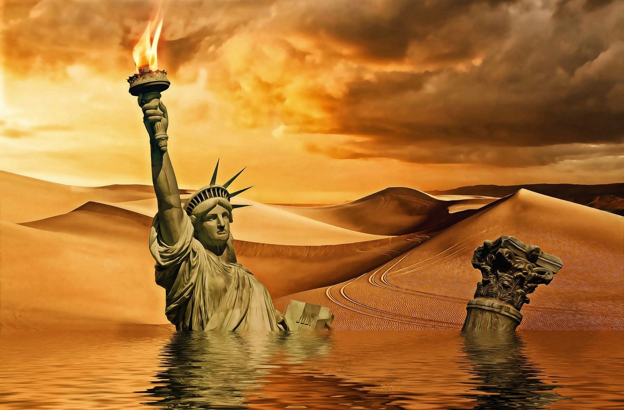 The drowning of liberty, return of arms, and an impending climate apocalypse 