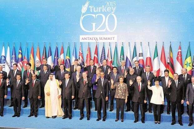 Prime Minister Narendra Modi with other leaders at the G20 Turkey 2015 on 15 November. Photo: PIB