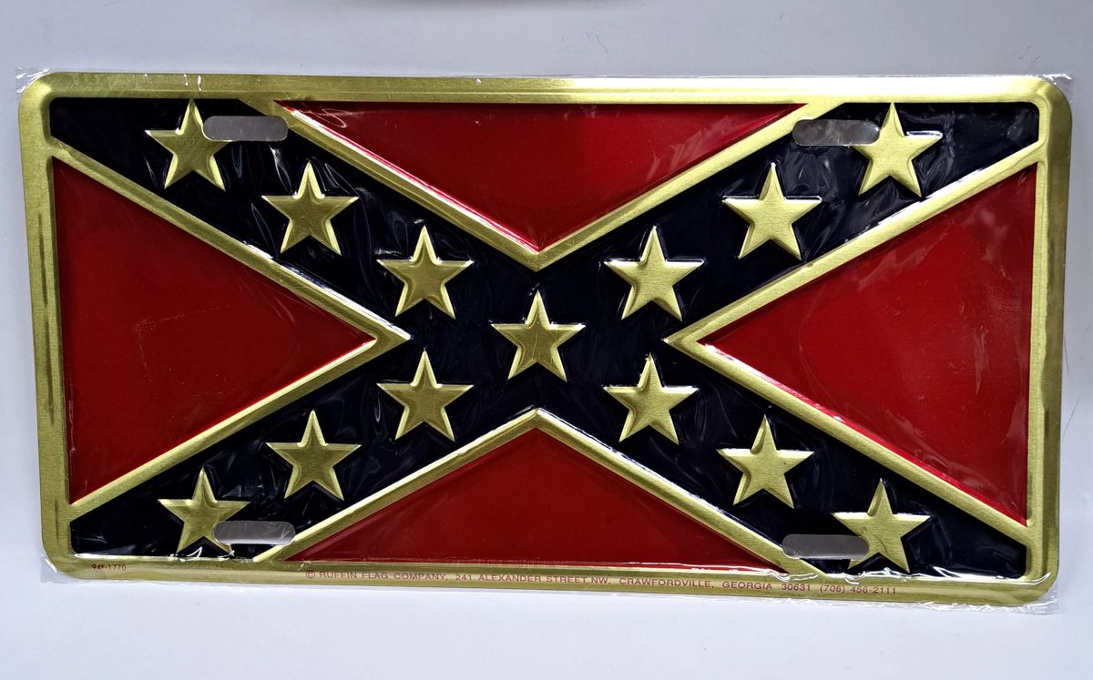 Gold Confederate Car Tag