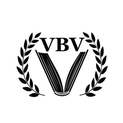 Black VBV logo with laurel wreath on white background.