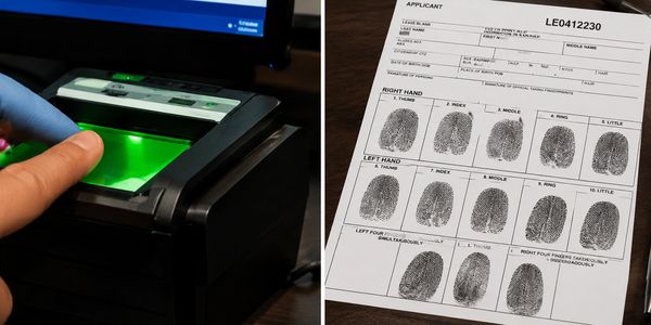 Fingerprint scanning and fingerprint record form.