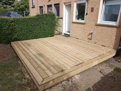 timber outdoor decking for rear garden built