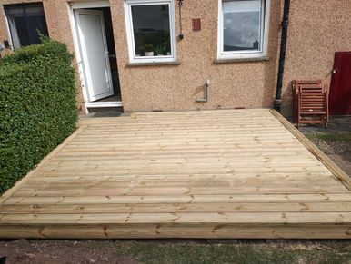 timber outdoor decking for rear garden built