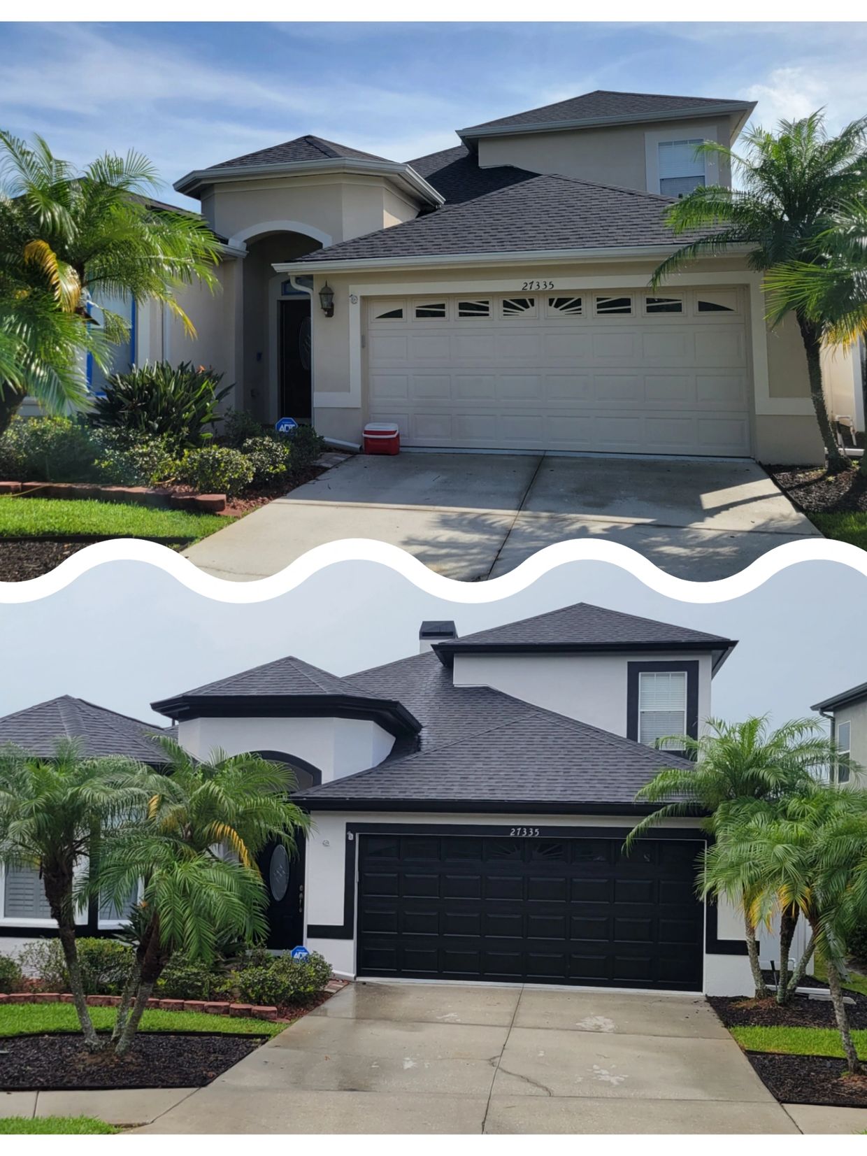 Before & After of a home we painted in the Seven Oaks Subdivision located in Wesley Chapel. 
